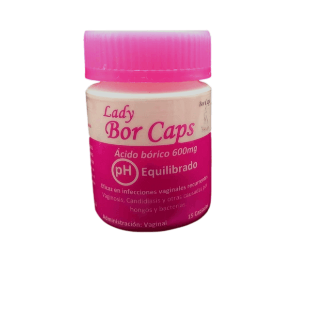 Lady Bor Caps: Cápsulas Vaginales Ácido Bórico 15 Unidades 600mg